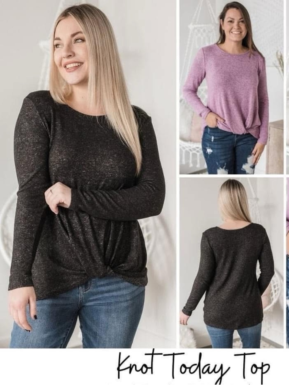 Knot Today Top (NWT) 🍒Light Grey Melange, Size Small